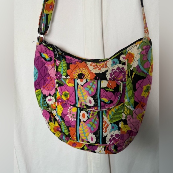 Vera Bradley Clare Va Va Bloom Retired Floral Pink Quilted Cotton Crossbody Bag - Picture 8 of 11